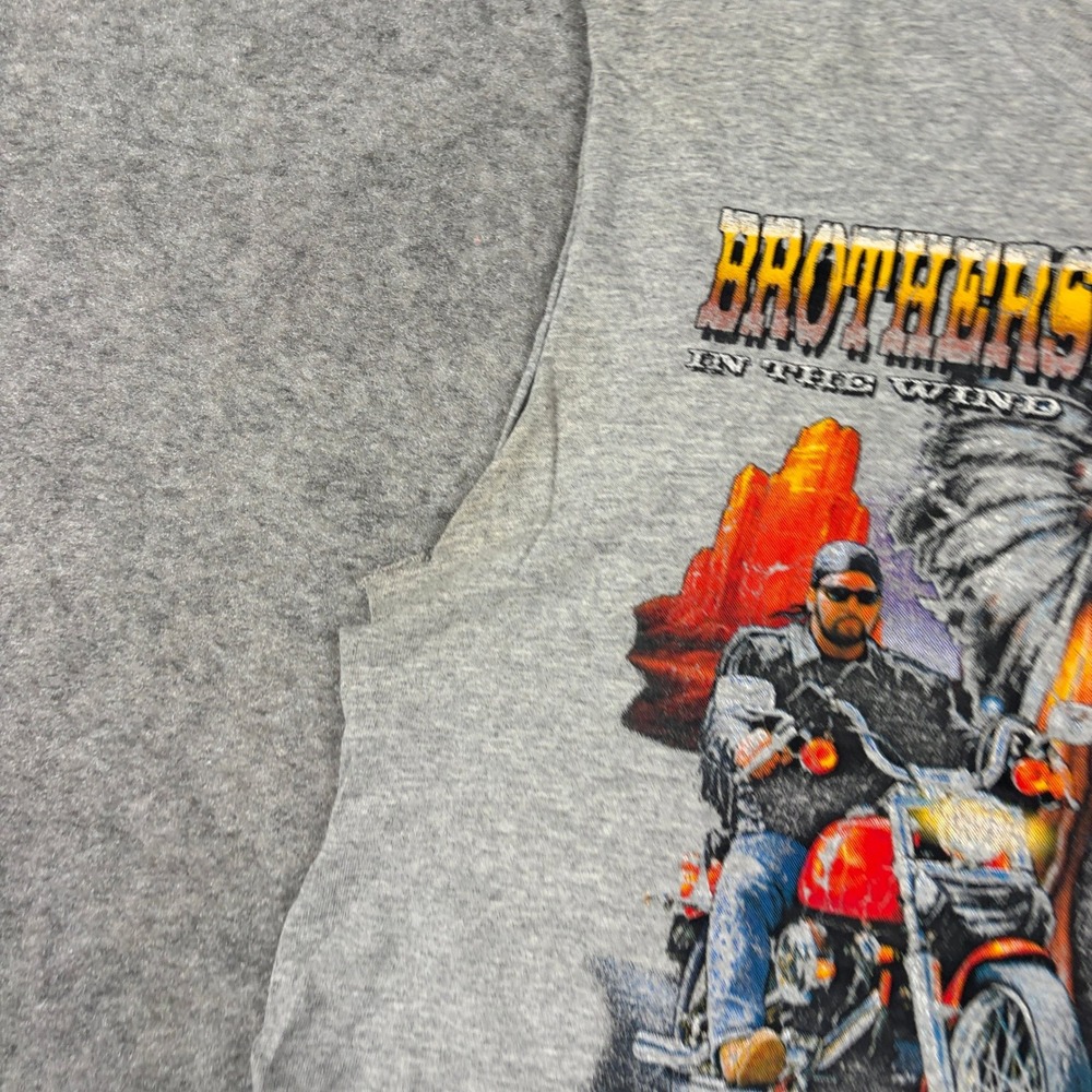 Y2K Native American Muscle Tank Mens Small Gray Brothers Wind Biker Graphic Surf - Picture 5 of 13